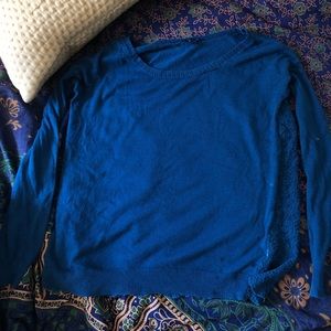 Teal Lace-Back Sweater